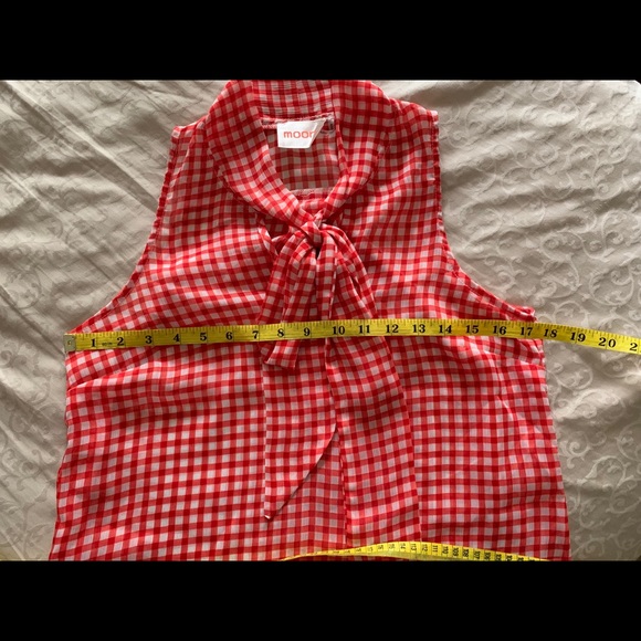 MOON Collection red and white checkered top - Picture 6 of 6